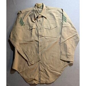 Vintage US Marine Corps Uniform Shirt Men L Long Sleeve Military Officer Vietnam